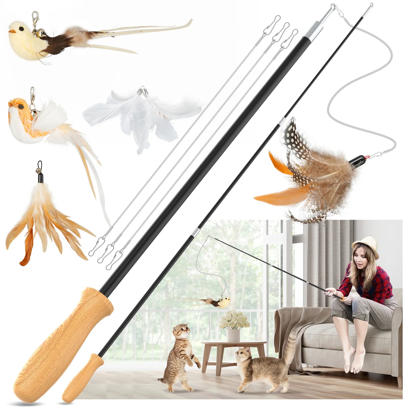 ROSAUI cat wand set